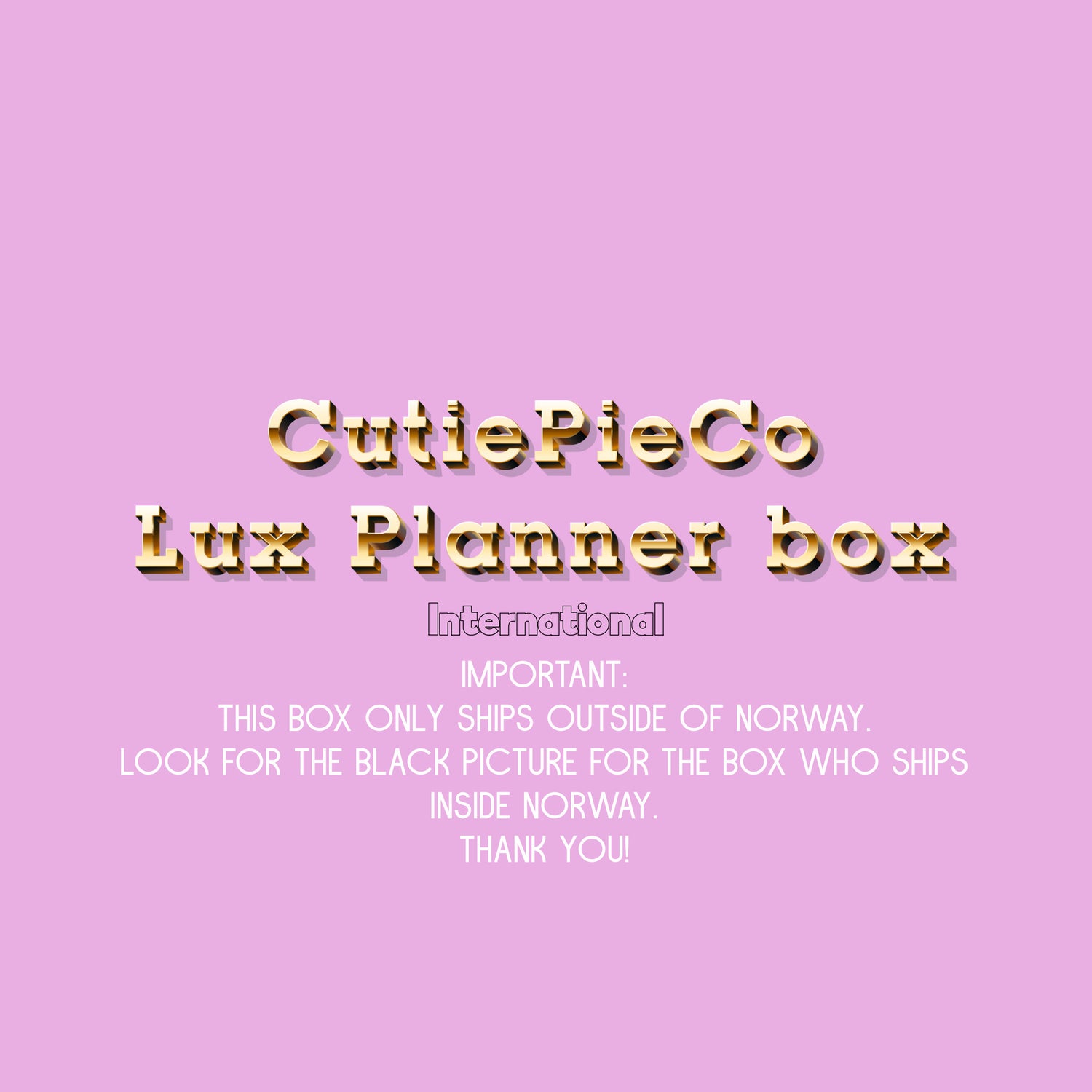 CutiePieCo - Planner Lux Box International
